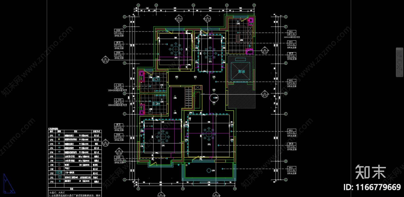 现代整体家装空间cad施工图下载【ID:1166779669】