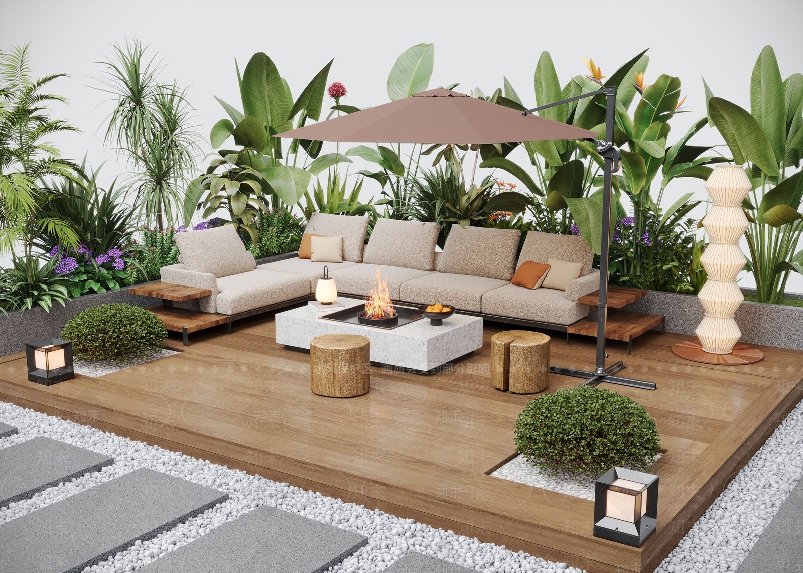 现代庭院3D模型下载【ID:1166779847】