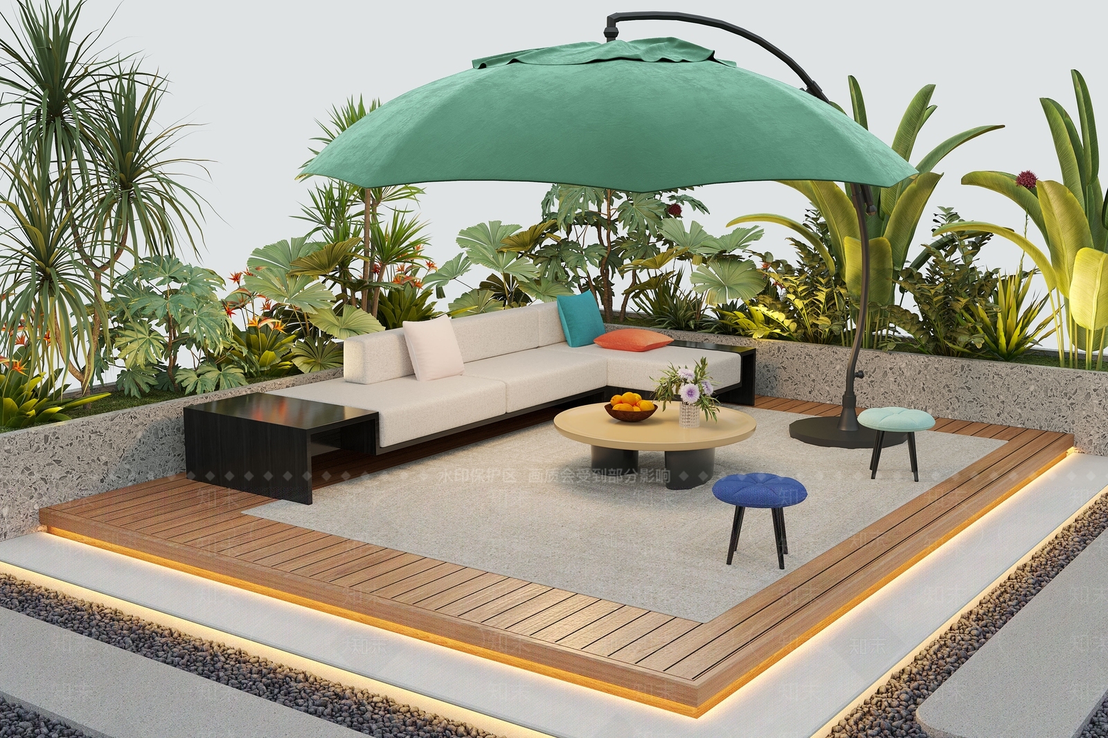 现代庭院3D模型下载【ID:1166780444】