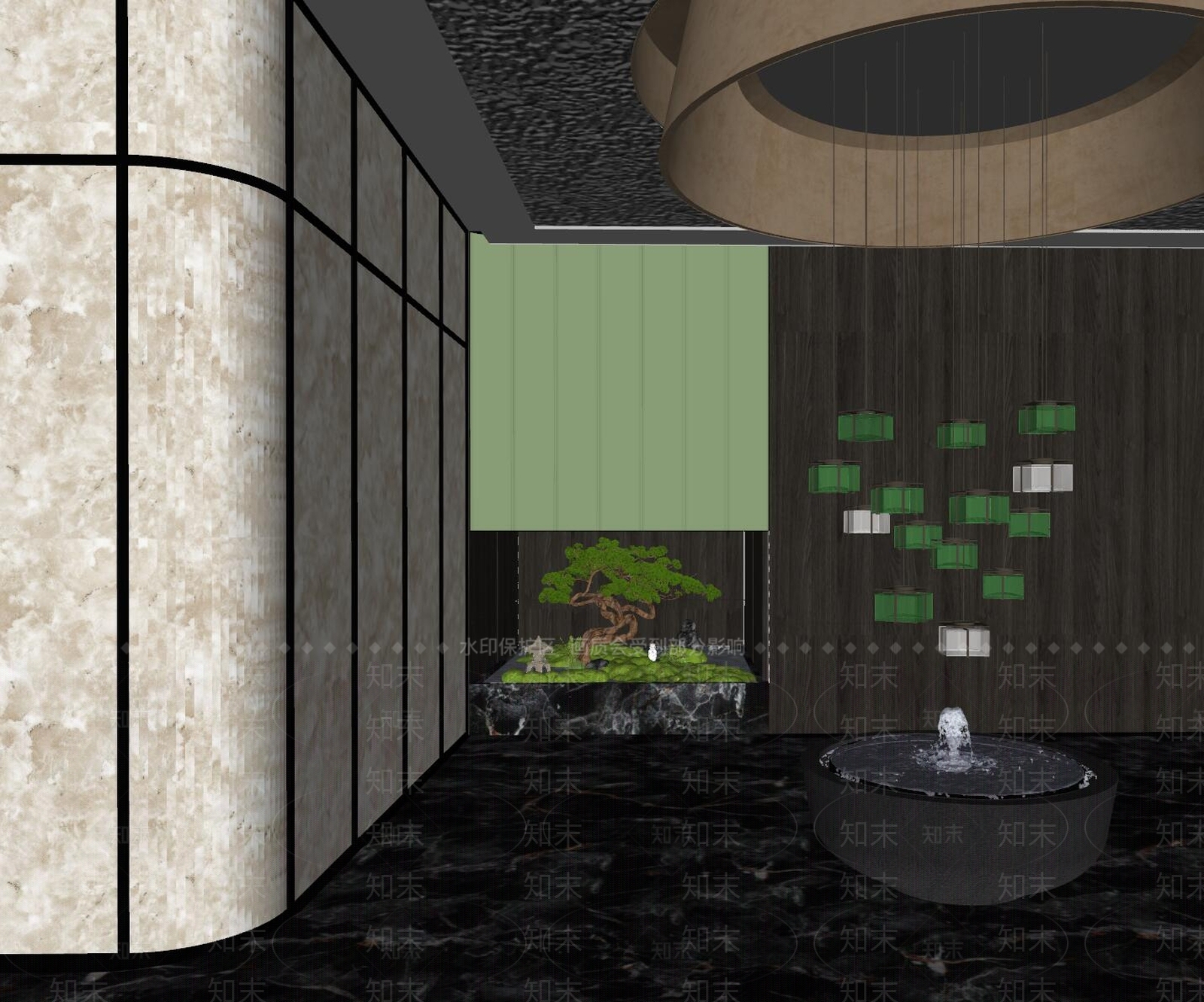 现代酒店大堂SU模型下载【ID:1166781042】