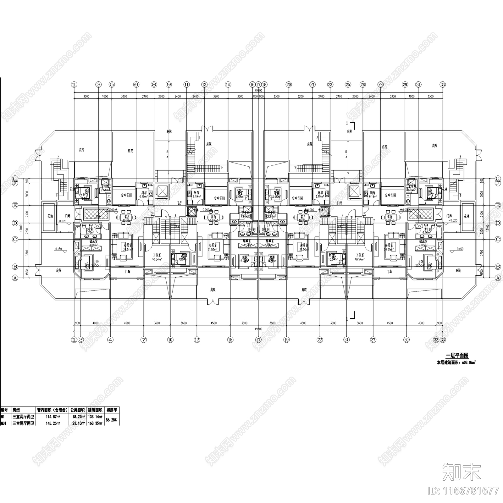 欧式住宅楼建筑施工图下载【ID:1166781677】