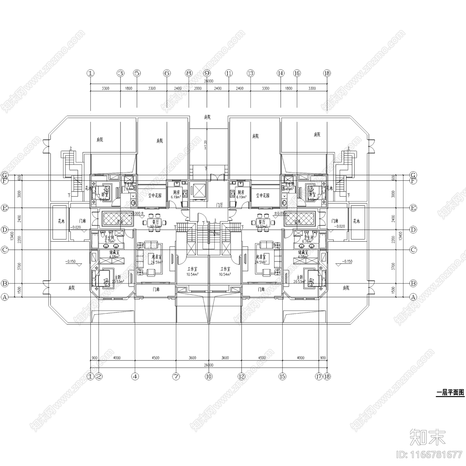 欧式住宅楼建筑施工图下载【ID:1166781677】