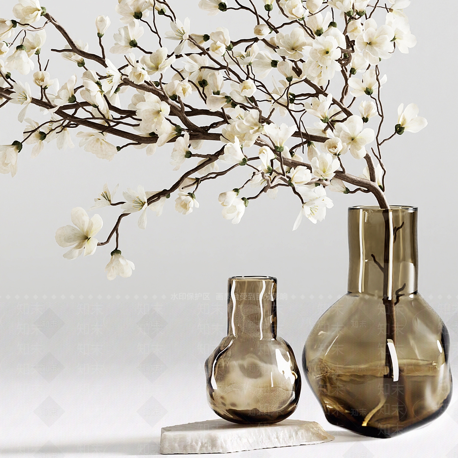 现代奶油花艺3D模型下载【ID:1166786805】