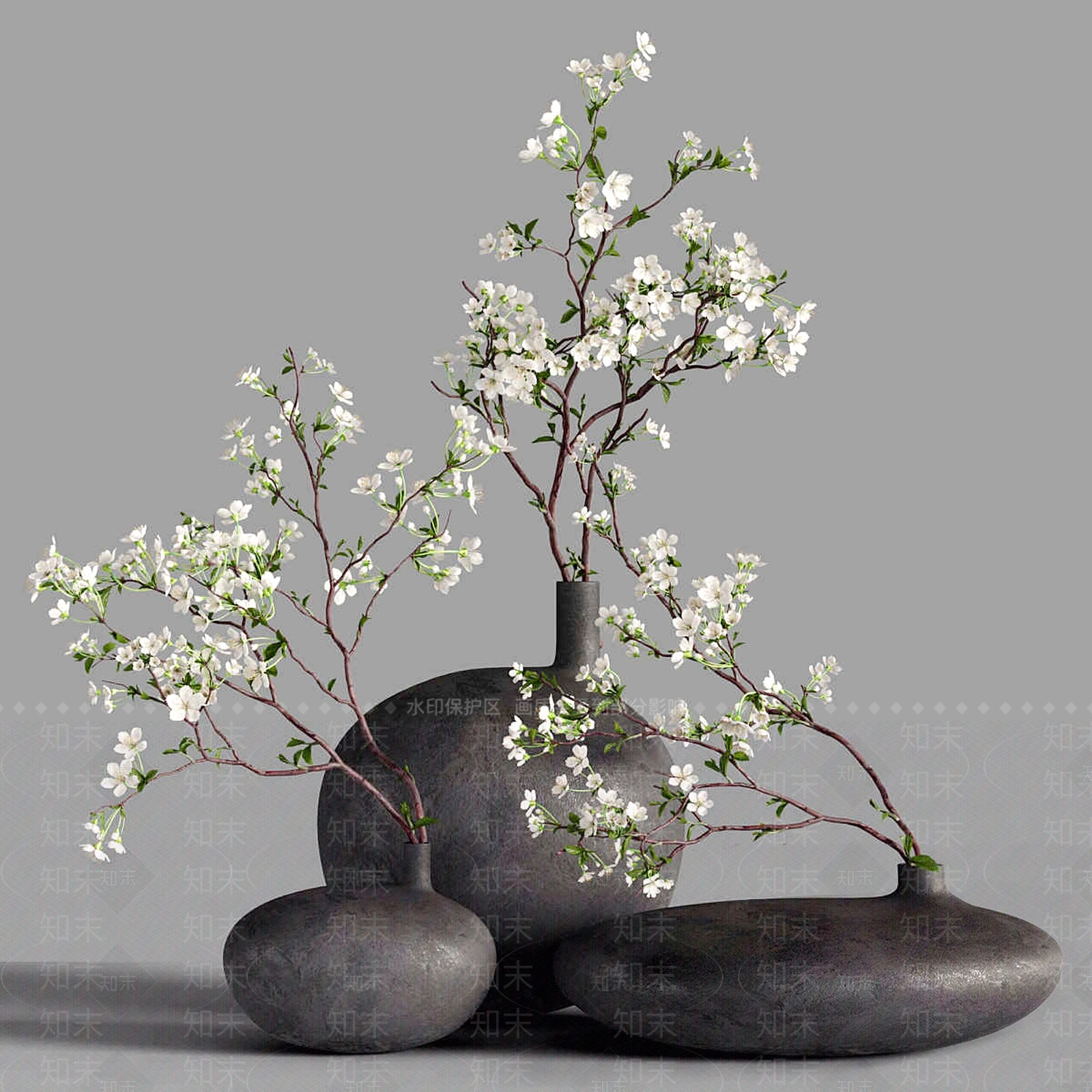 新中式现代花艺3D模型下载【ID:1166790720】