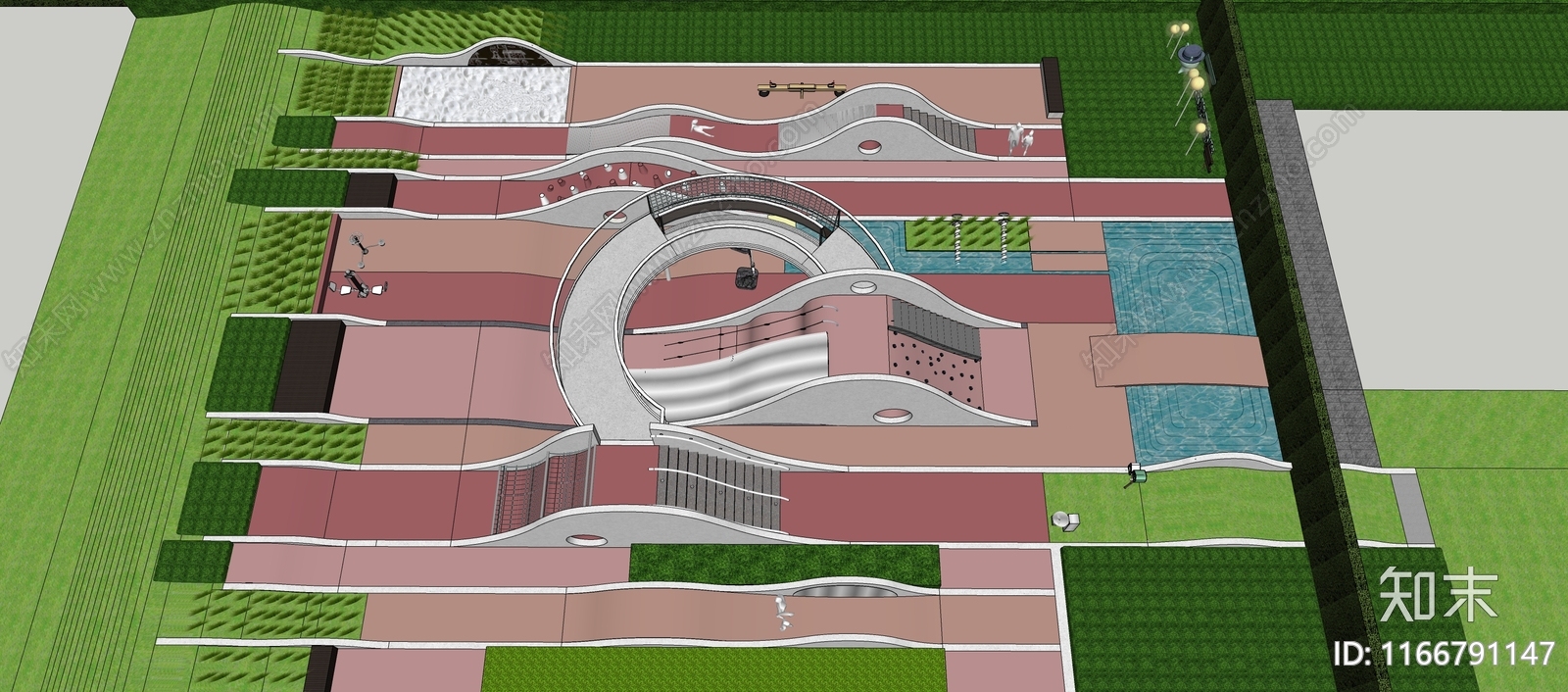 现代儿童游乐区SU模型下载【ID:1166791147】