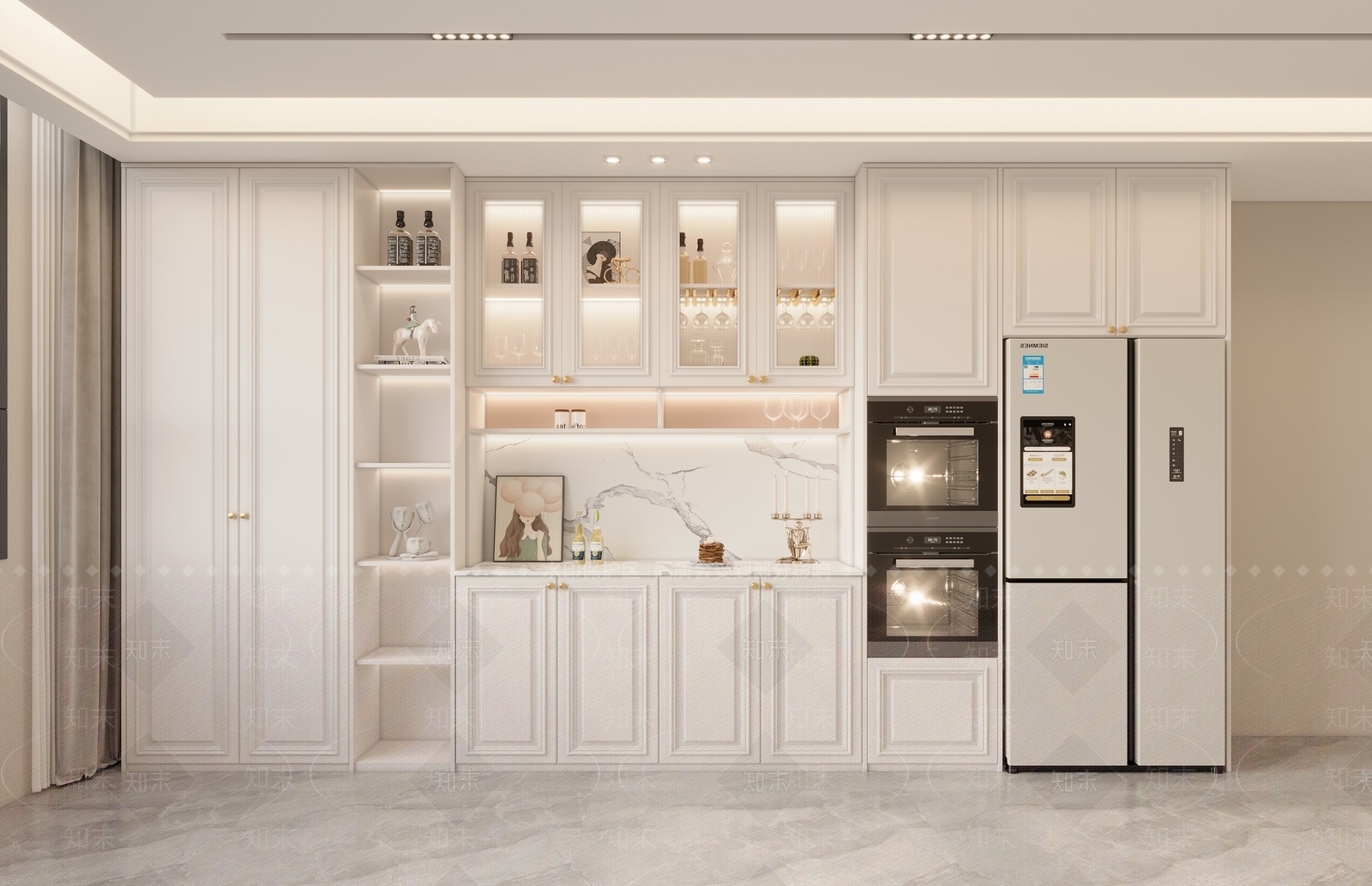 美式欧式酒柜3D模型下载【ID:1166795060】