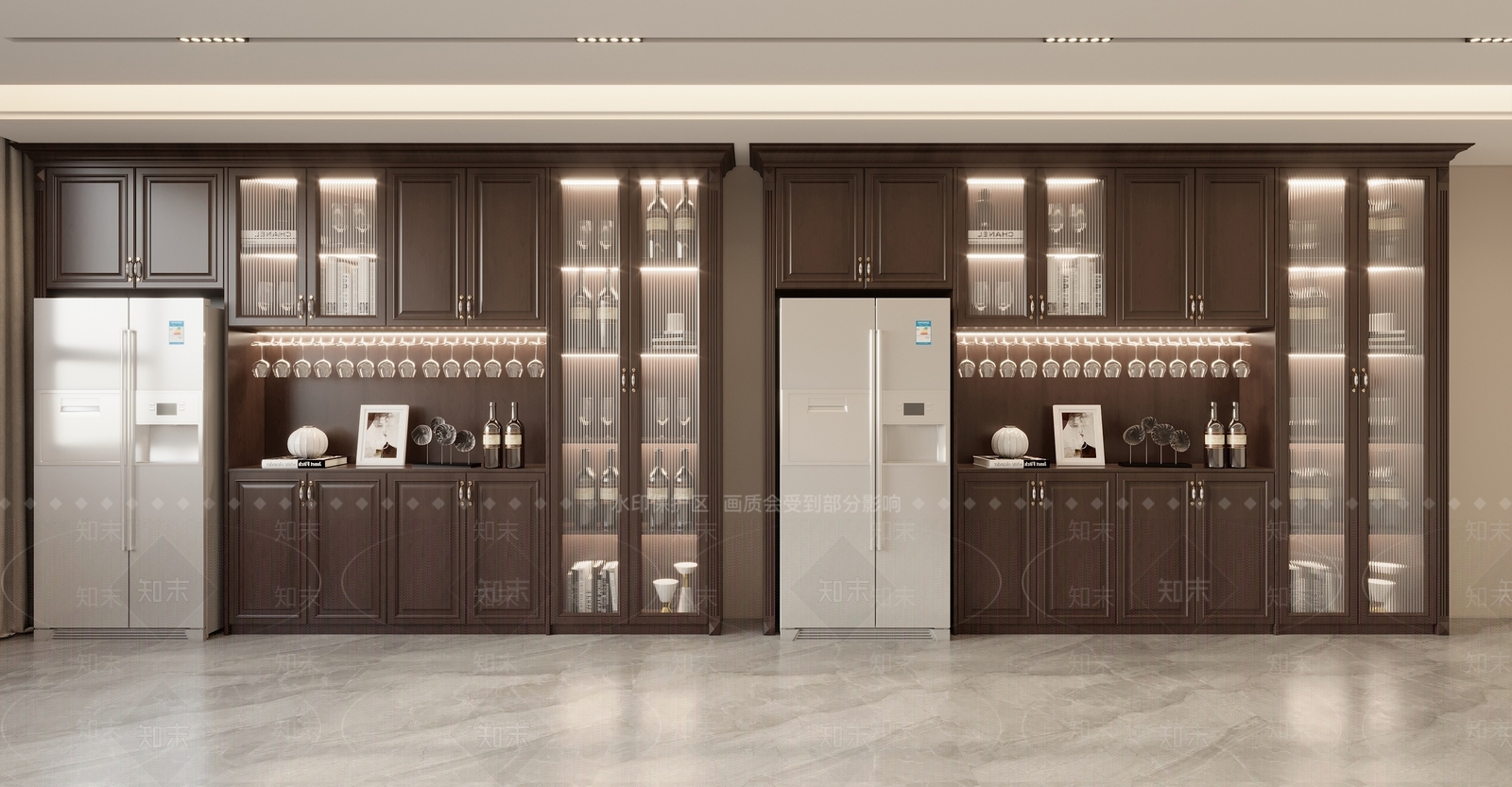 美式欧式酒柜3D模型下载【ID:1166795525】