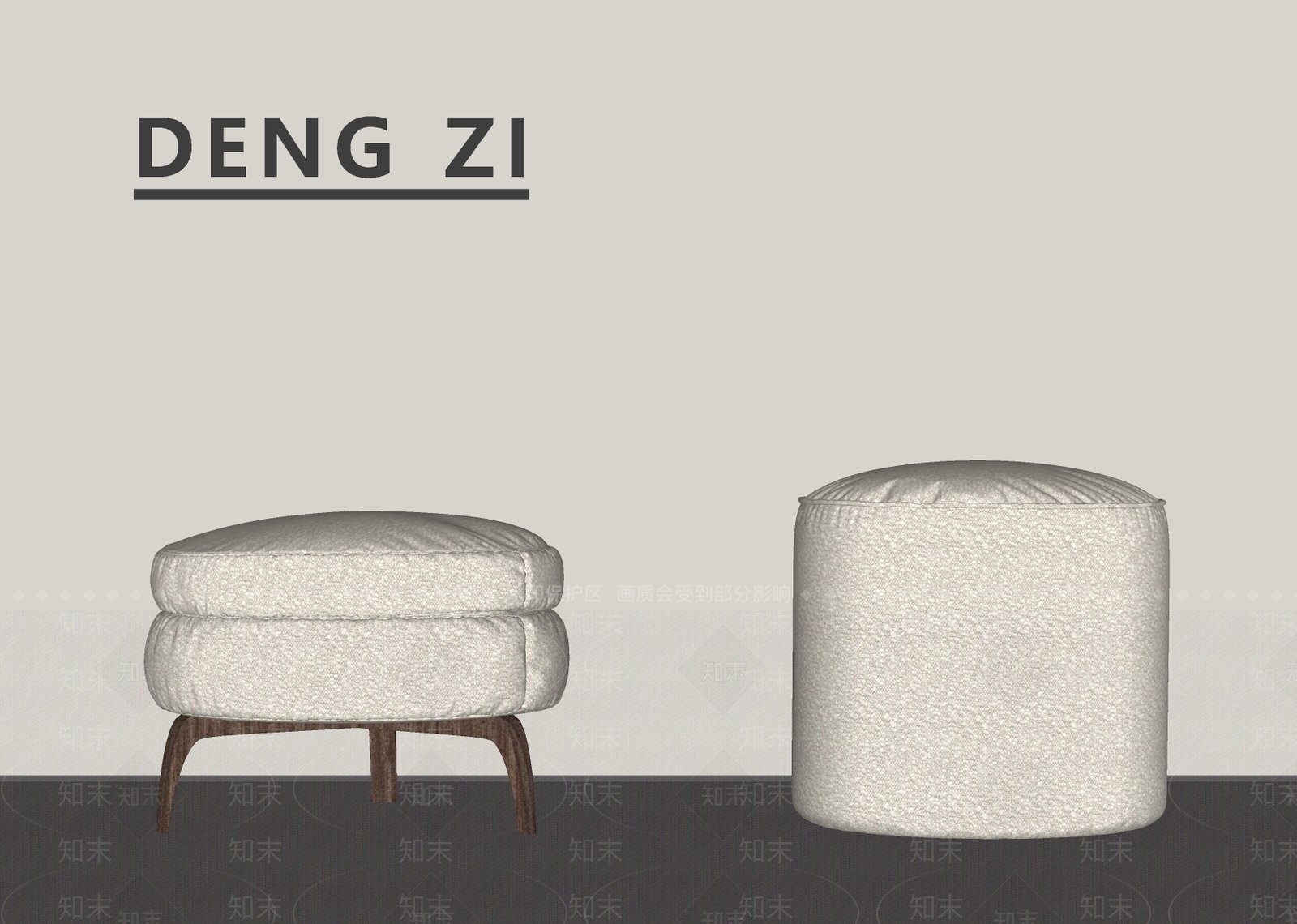 现代沙发凳SU模型下载【ID:1166796325】