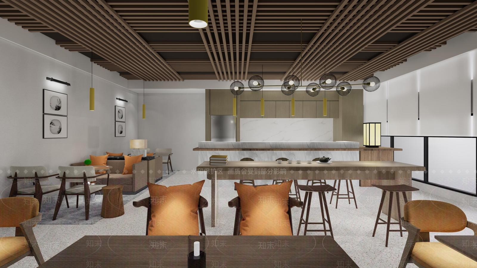 新中式茶餐厅SU模型下载【ID:1166883075】