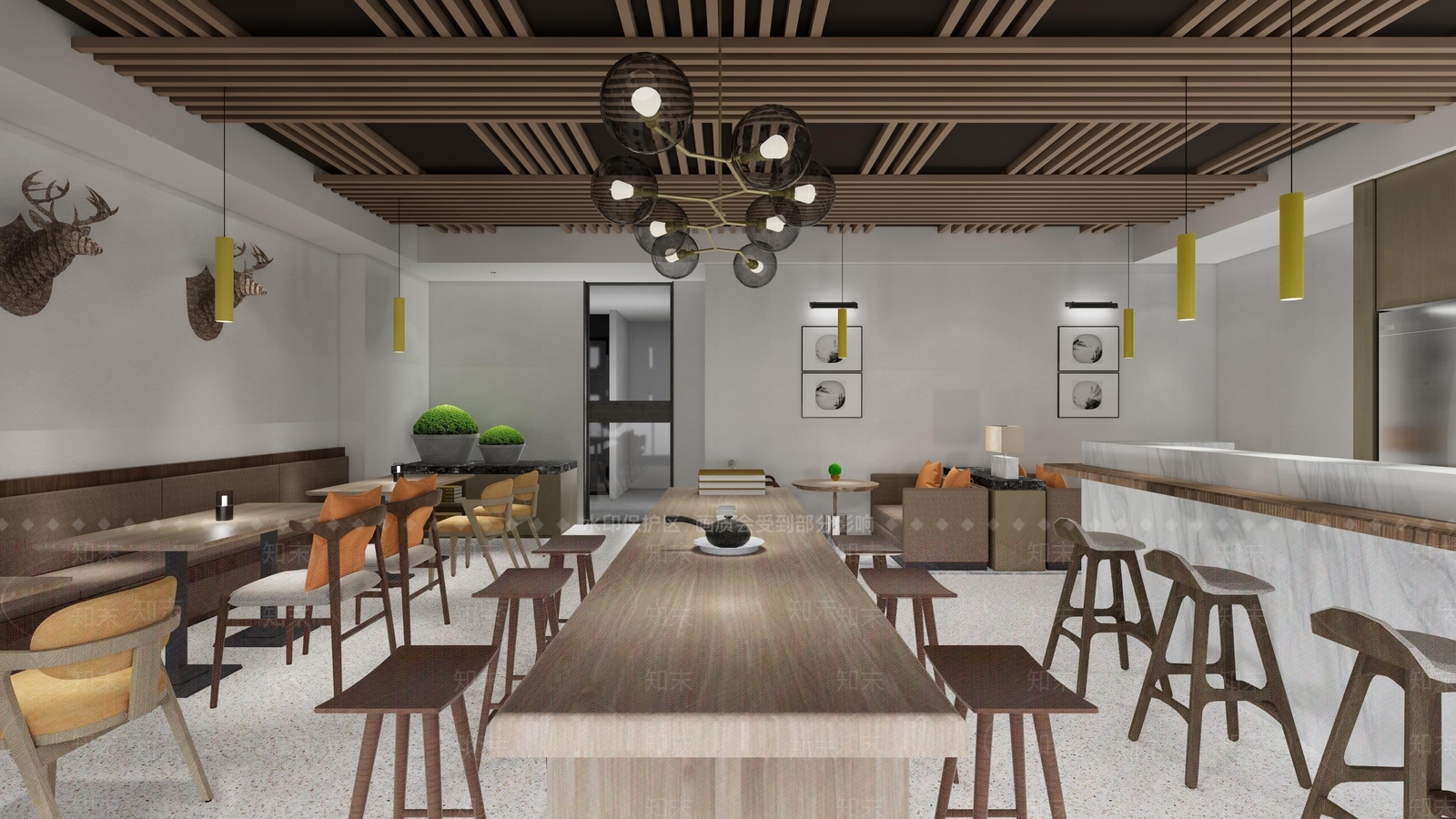 新中式茶餐厅SU模型下载【ID:1166883075】