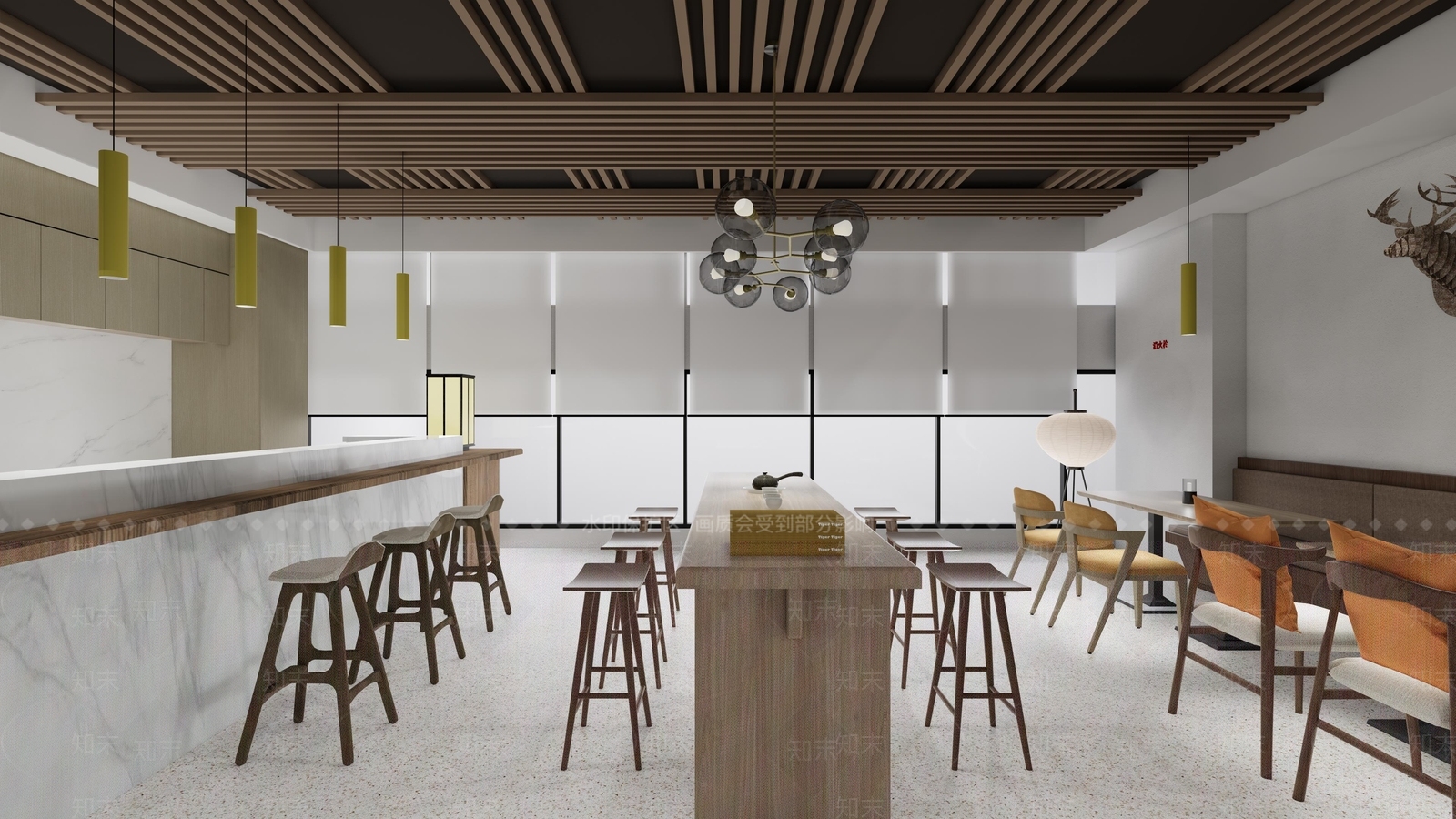 新中式茶餐厅SU模型下载【ID:1166883075】