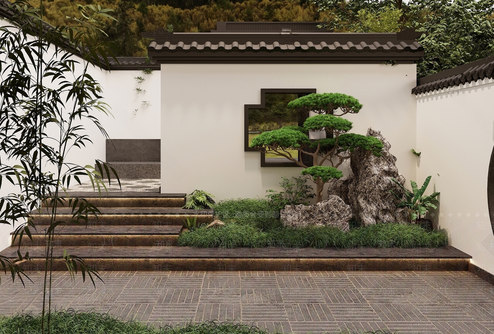 中式乡村庭院SU模型下载【ID:1166798855】