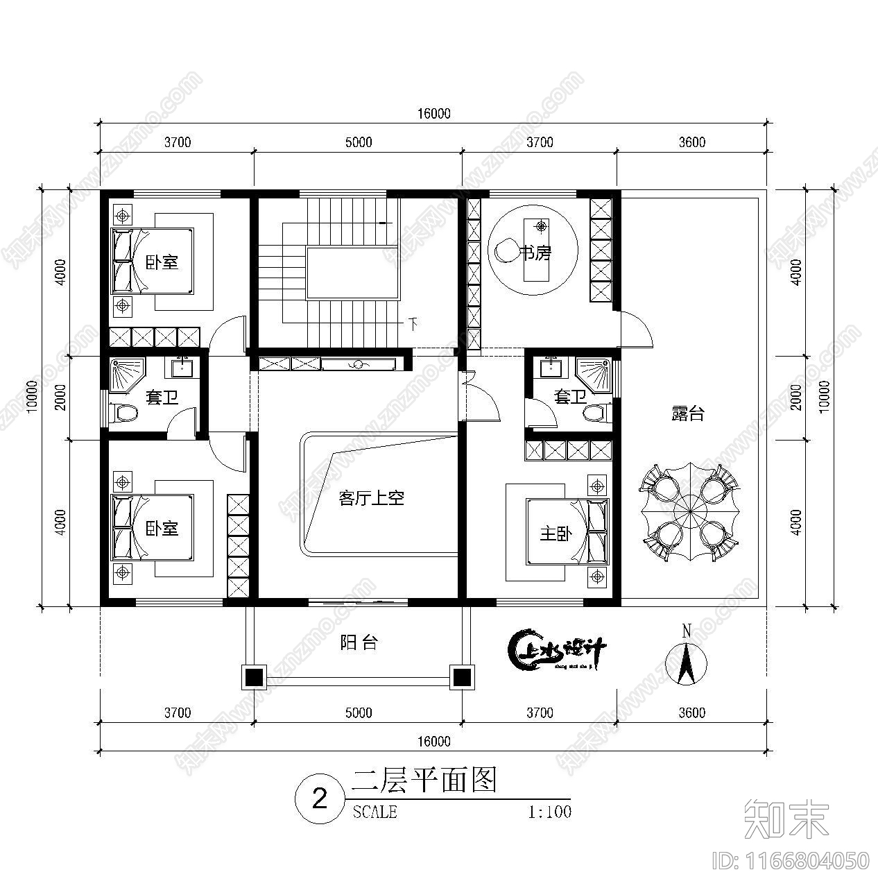 现代新中式别墅建筑cad施工图下载【ID:1166804050】