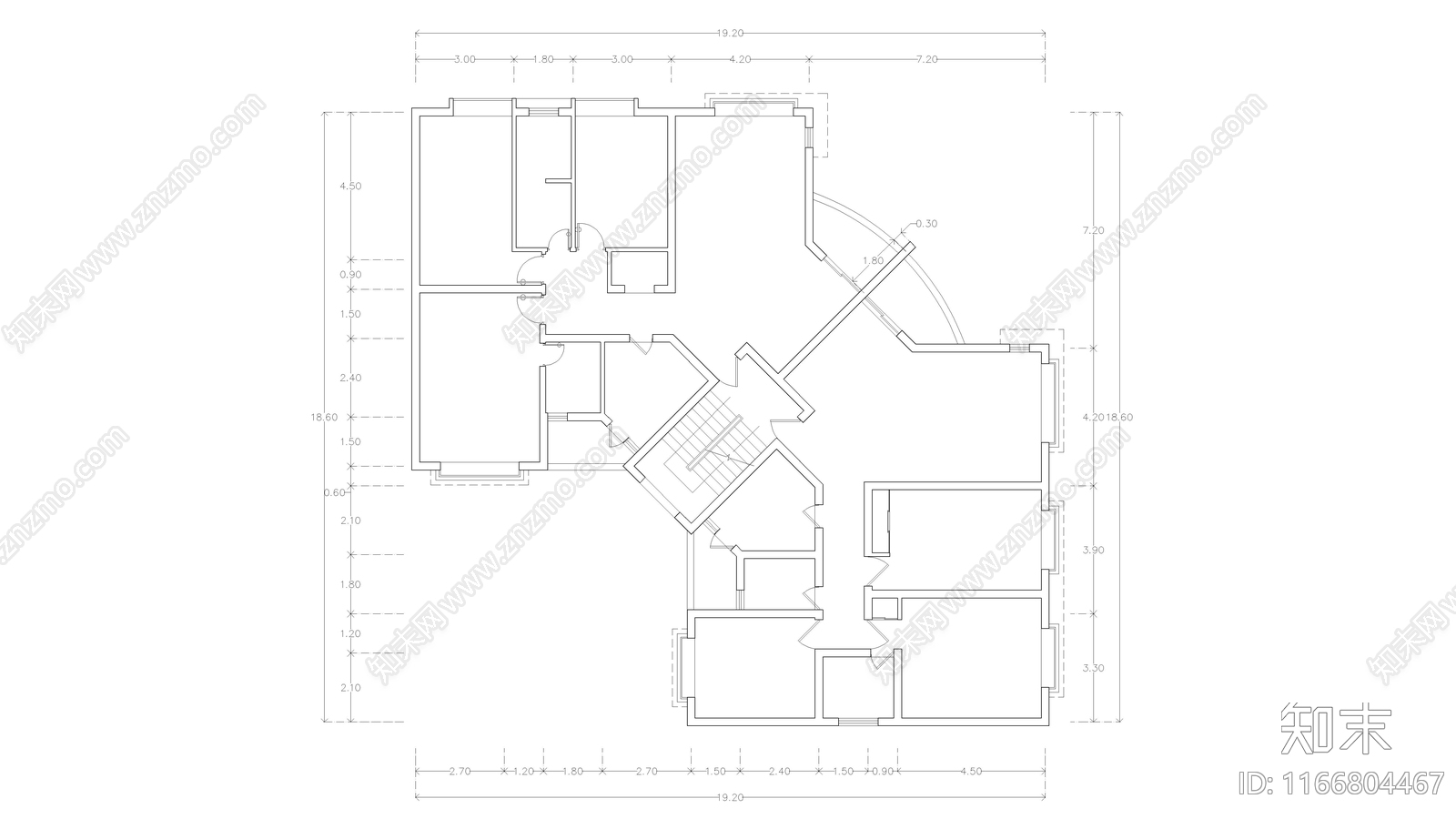 现代公寓cad施工图下载【ID:1166804467】