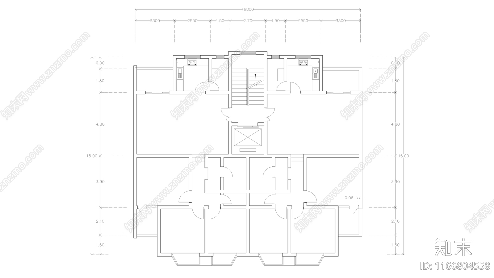 现代公寓cad施工图下载【ID:1166804558】