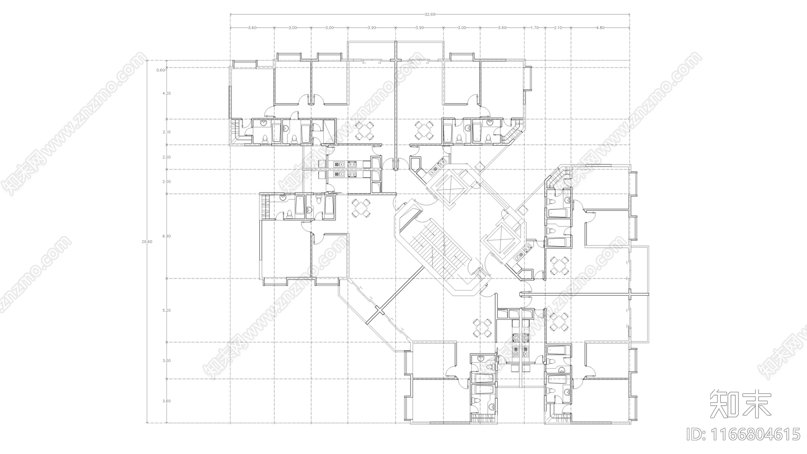 现代公寓cad施工图下载【ID:1166804615】