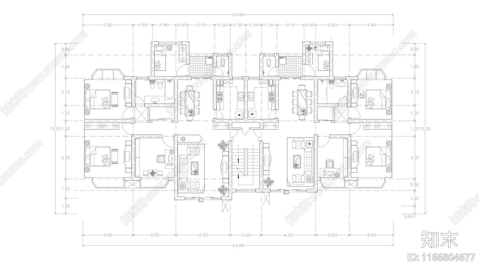 现代公寓cad施工图下载【ID:1166804677】