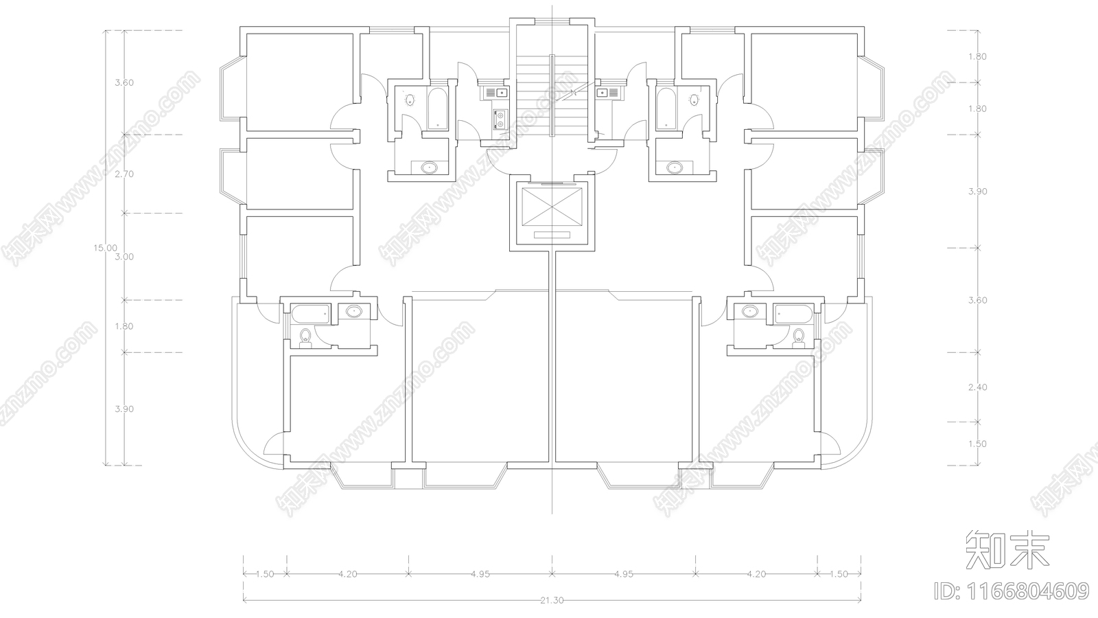 现代公寓cad施工图下载【ID:1166804609】