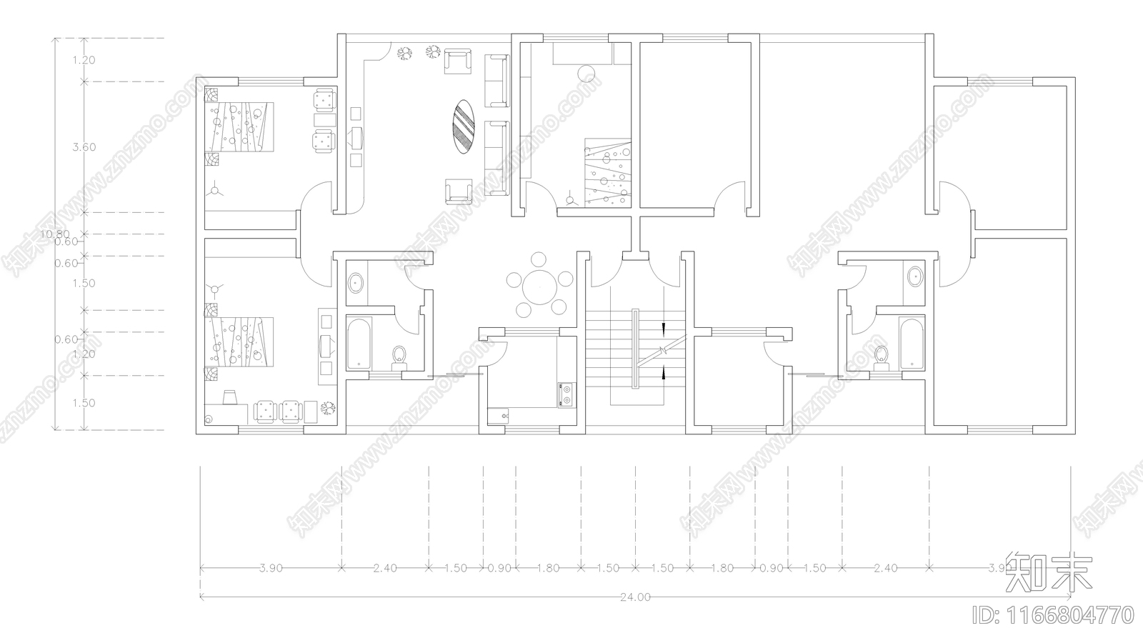 现代公寓cad施工图下载【ID:1166804770】