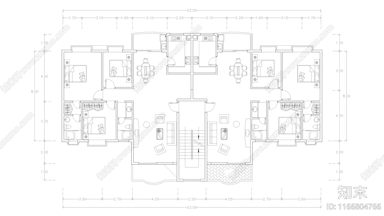 现代公寓cad施工图下载【ID:1166804766】