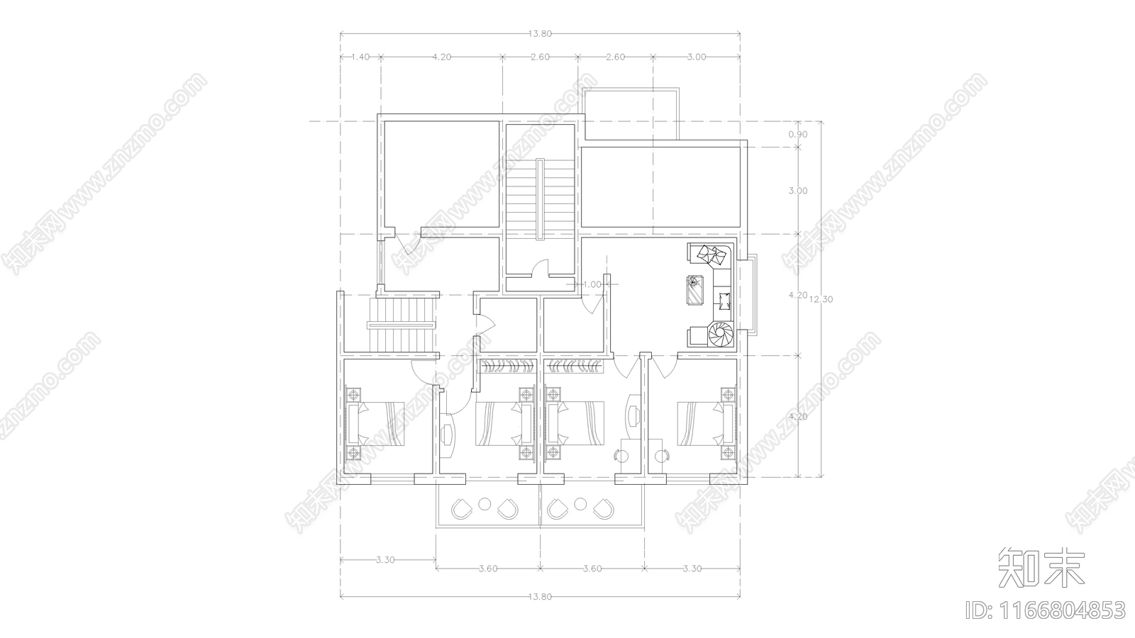 现代公寓cad施工图下载【ID:1166804853】