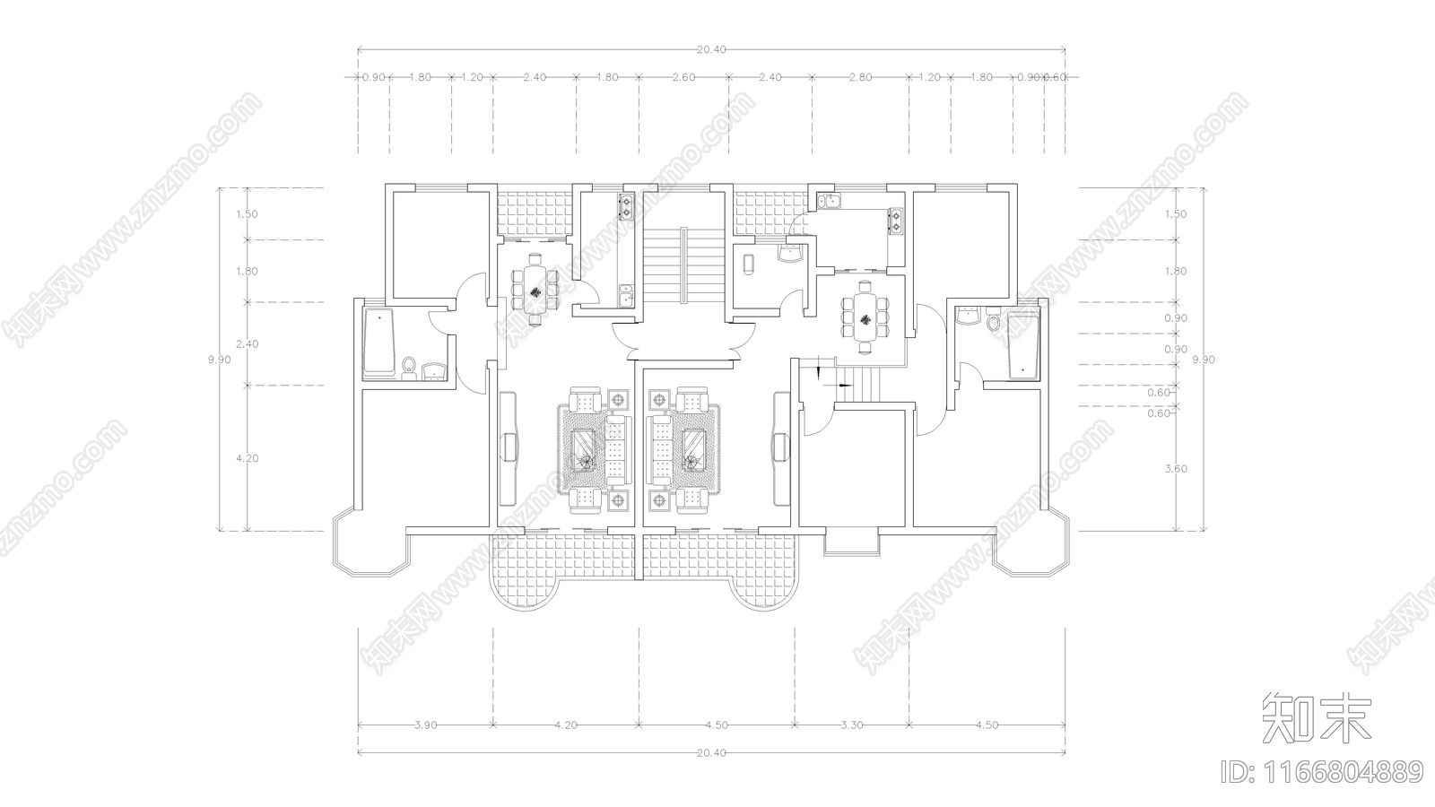 现代公寓cad施工图下载【ID:1166804889】