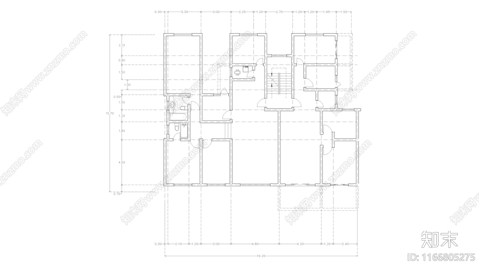 现代公寓cad施工图下载【ID:1166805275】