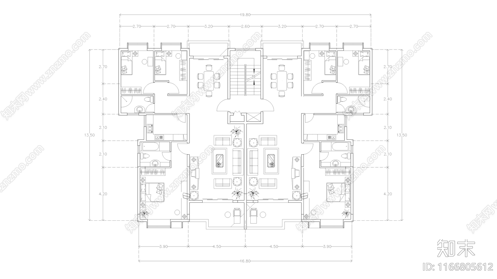 现代公寓施工图下载【ID:1166805612】