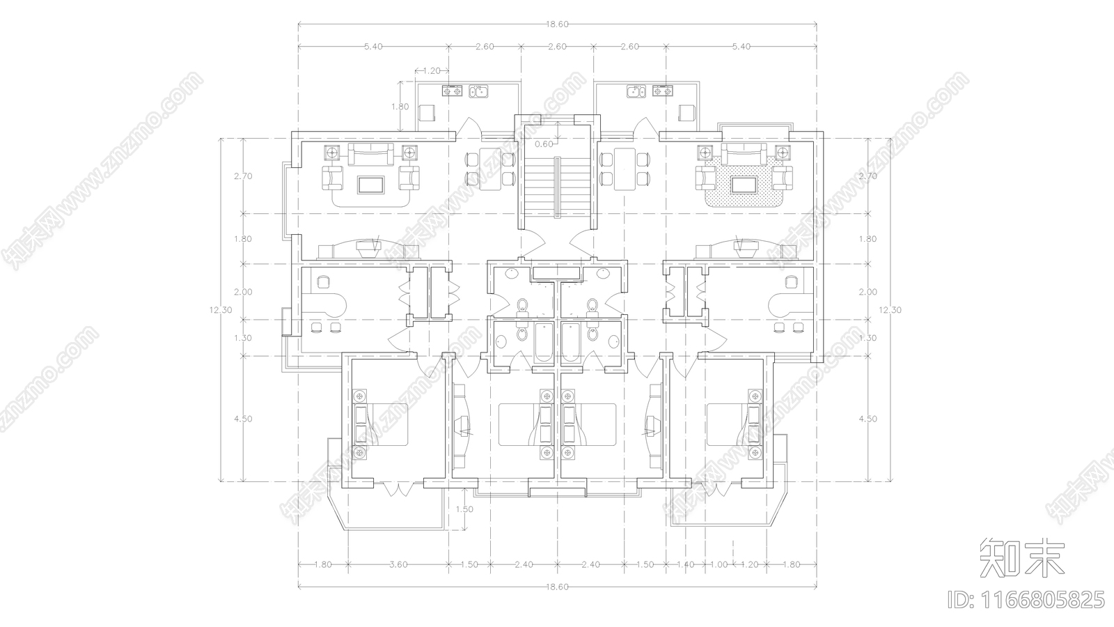 现代公寓cad施工图下载【ID:1166805825】