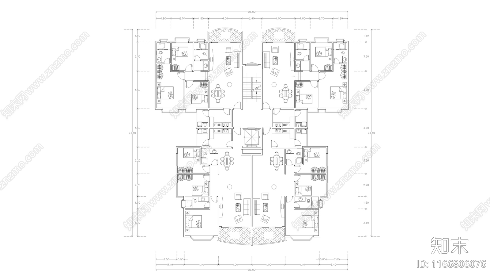 现代公寓cad施工图下载【ID:1166806076】