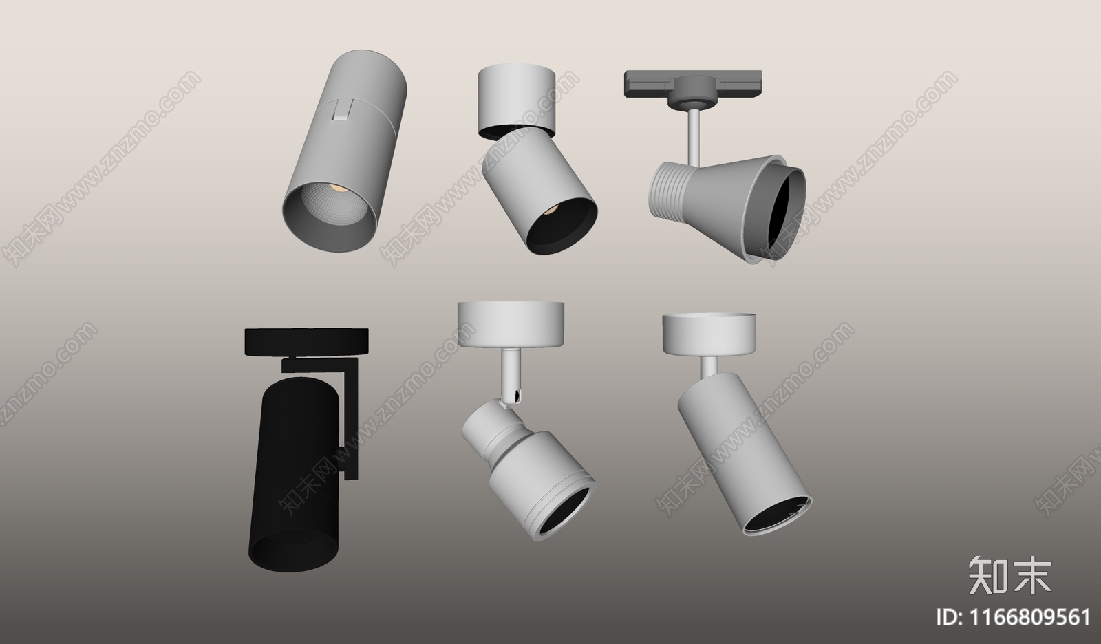 现代筒灯射灯SU模型下载【ID:1166809561】