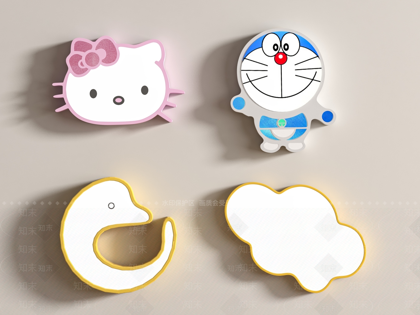 现代吸顶灯3D模型下载【ID:1166809853】