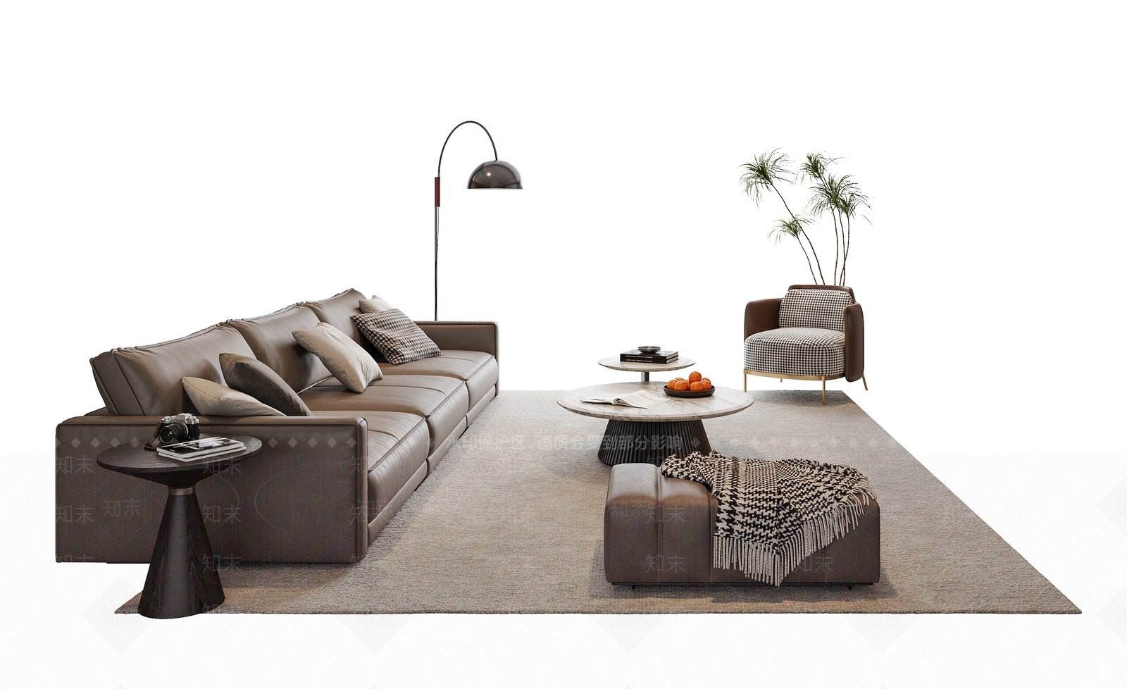 现代意式沙发组合3D模型下载【ID:1166814819】