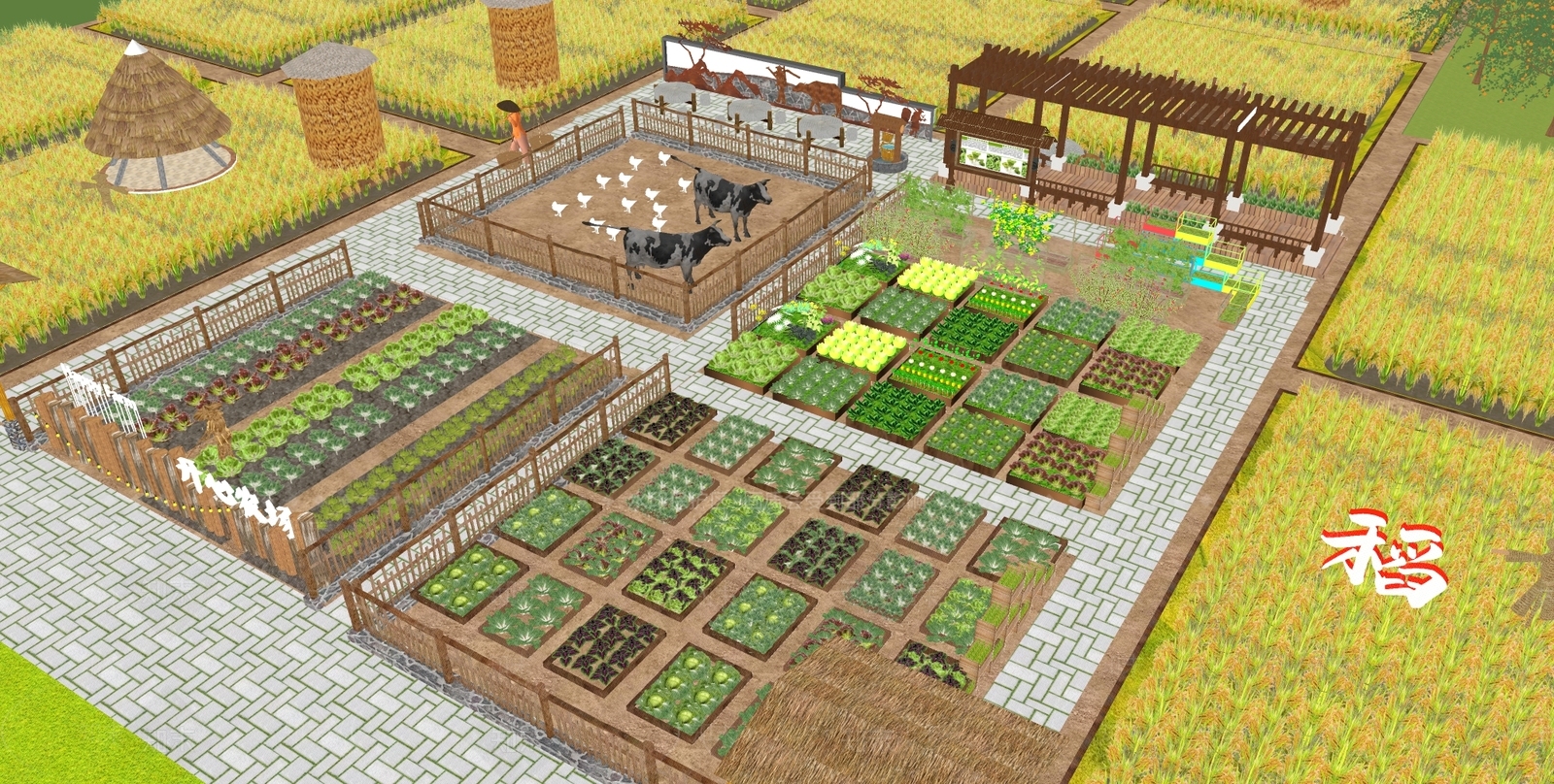 现代农场SU模型下载【ID:1166819028】