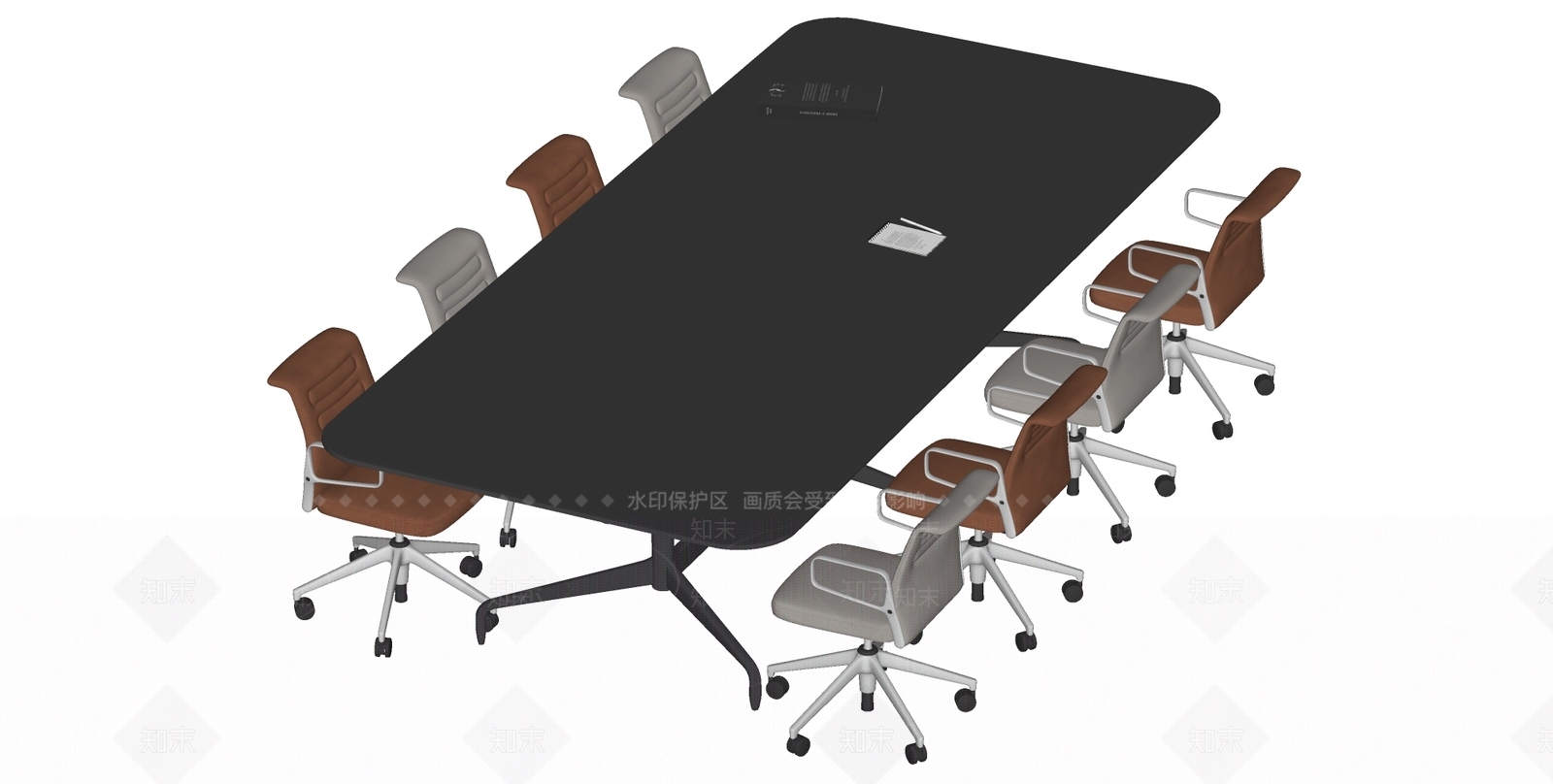现代会议桌椅SU模型下载【ID:1166820142】