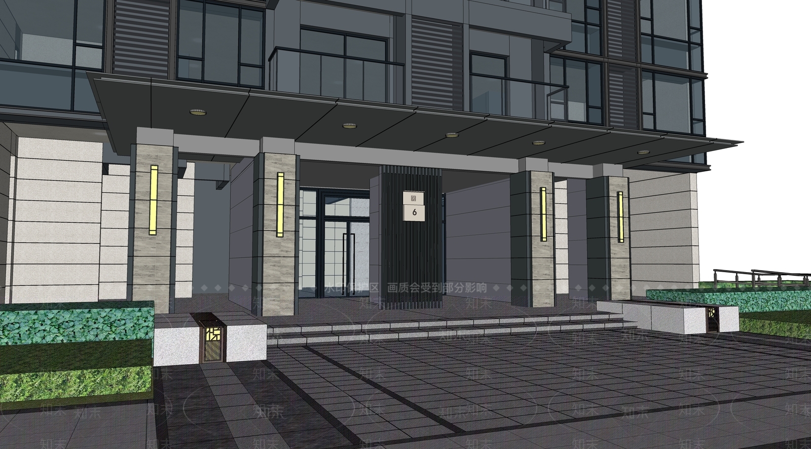 现代入口大门SU模型下载【ID:1166821419】