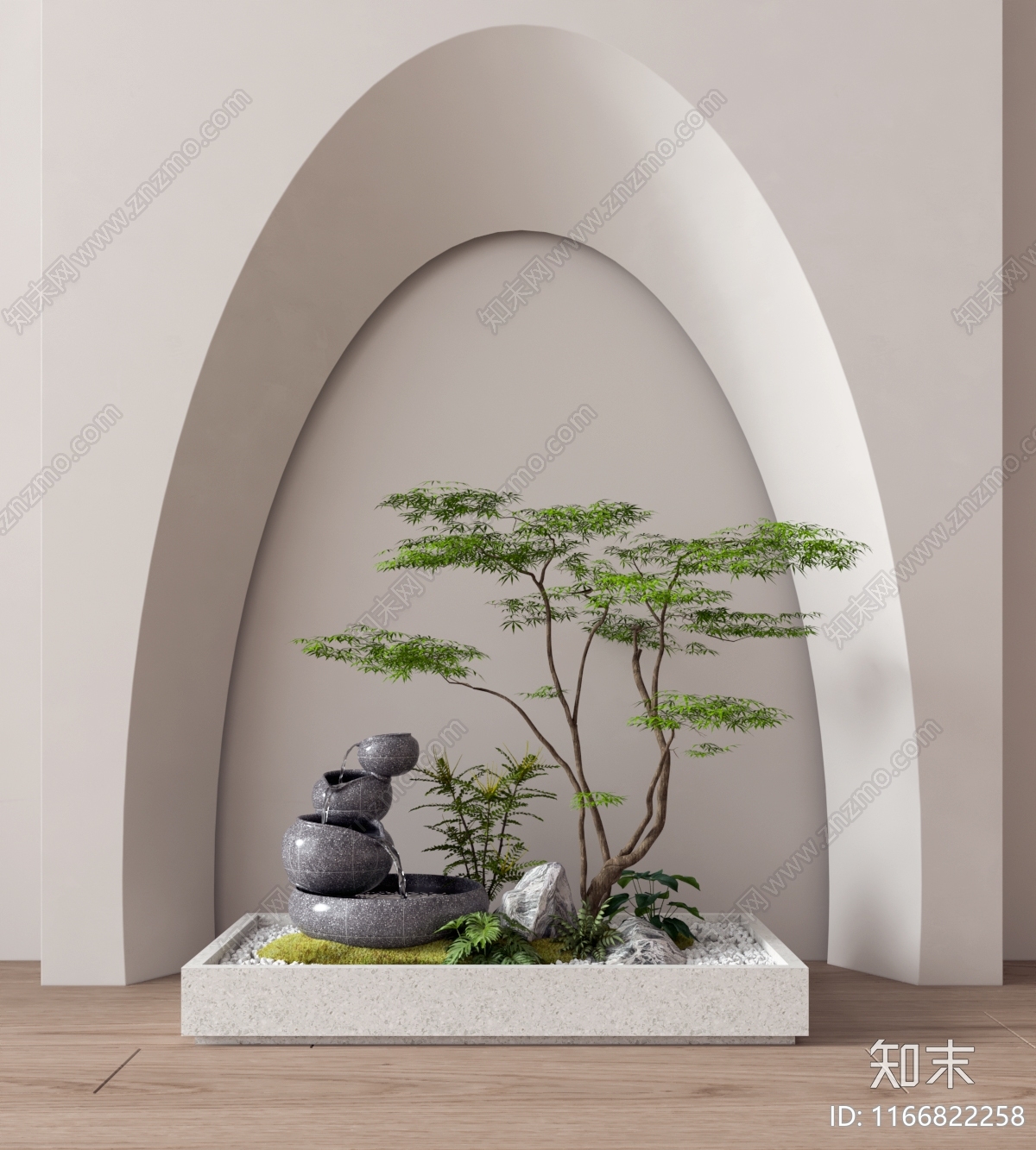 现代奶油室内景观3D模型下载【ID:1166822258】