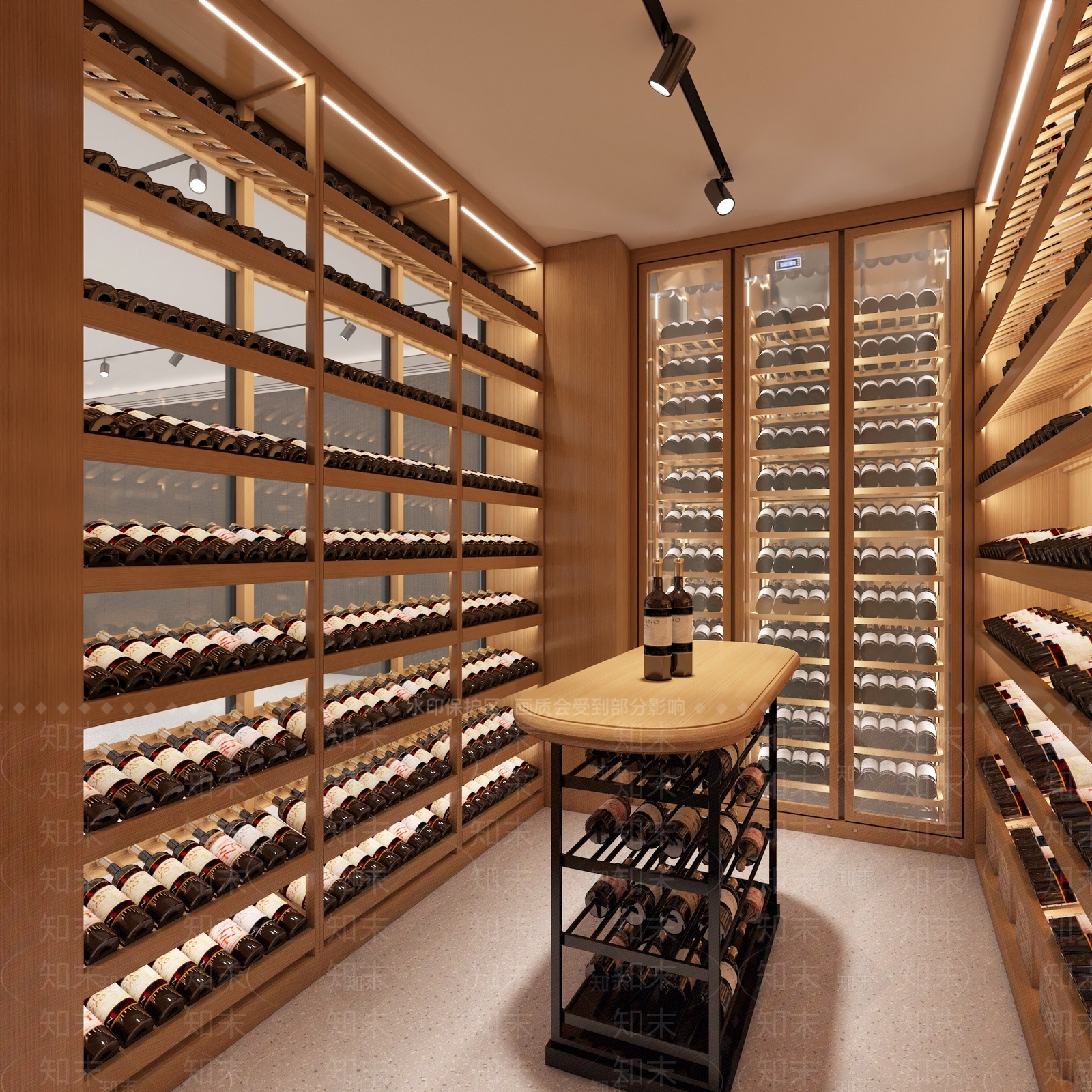 现代新中式酒窖_酒窖展示_展示柜冷藏柜红酒_实木红酒窖冷藏室_酒窖展示储藏柜_红酒储藏柜SU模型下载 ID:1166824202_【知末网】