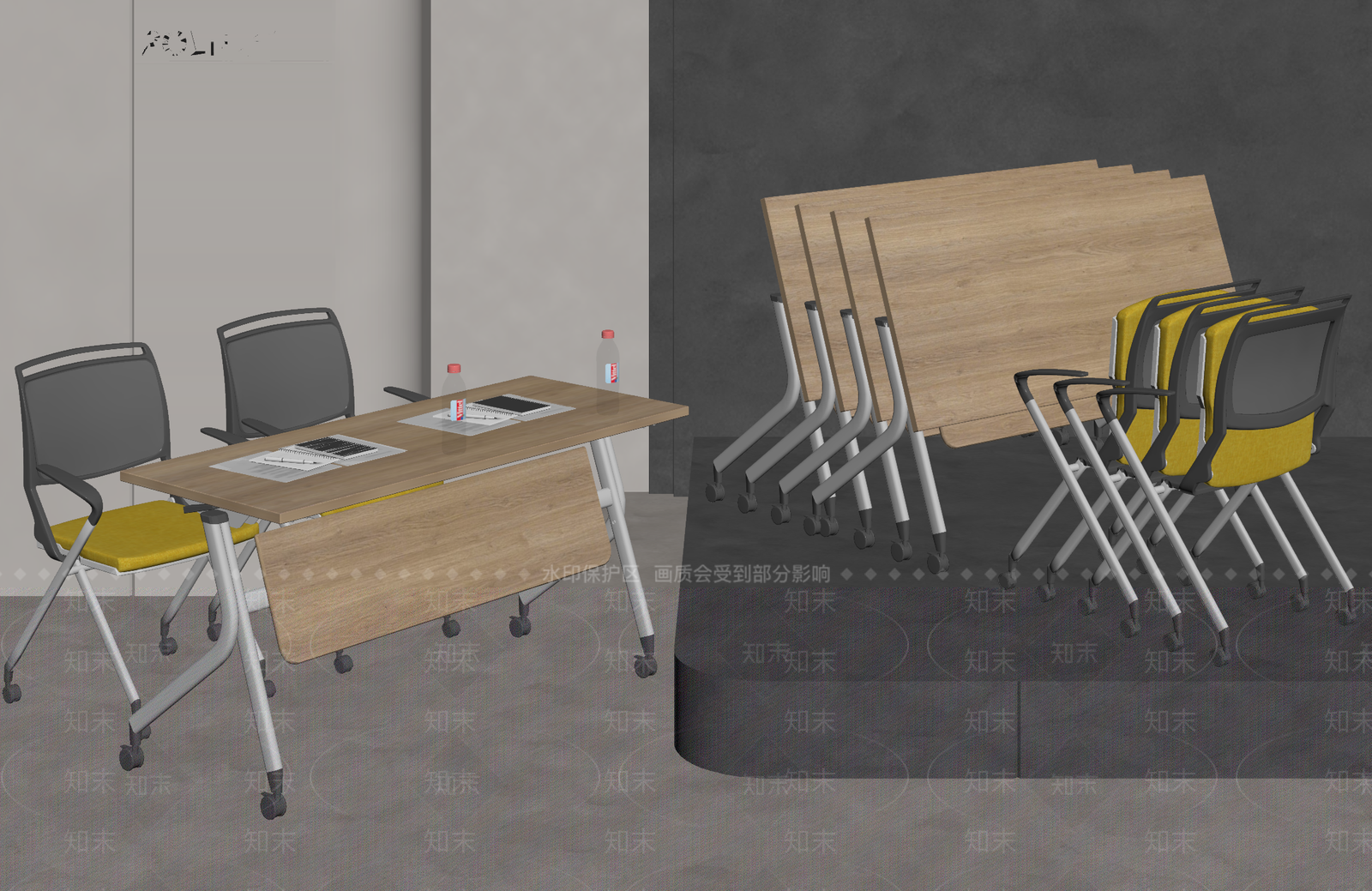 现代办公桌椅SU模型下载【ID:1166824774】