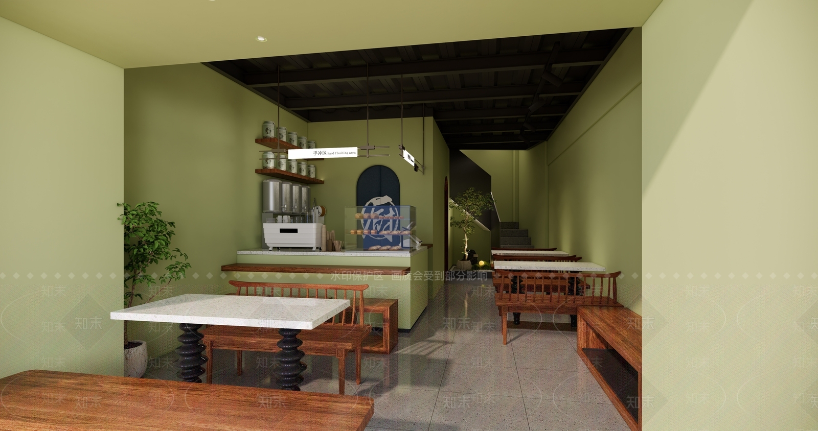 奶茶店SU模型下载【ID:1166836821】