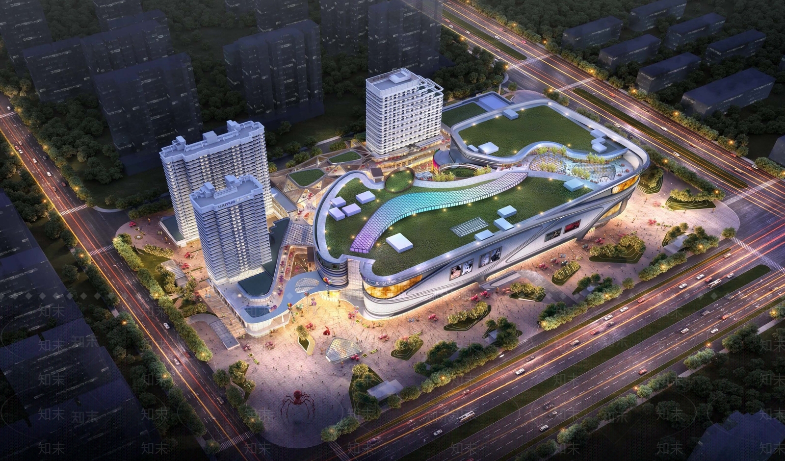 现代商场建筑SU模型下载【ID:1167081065】