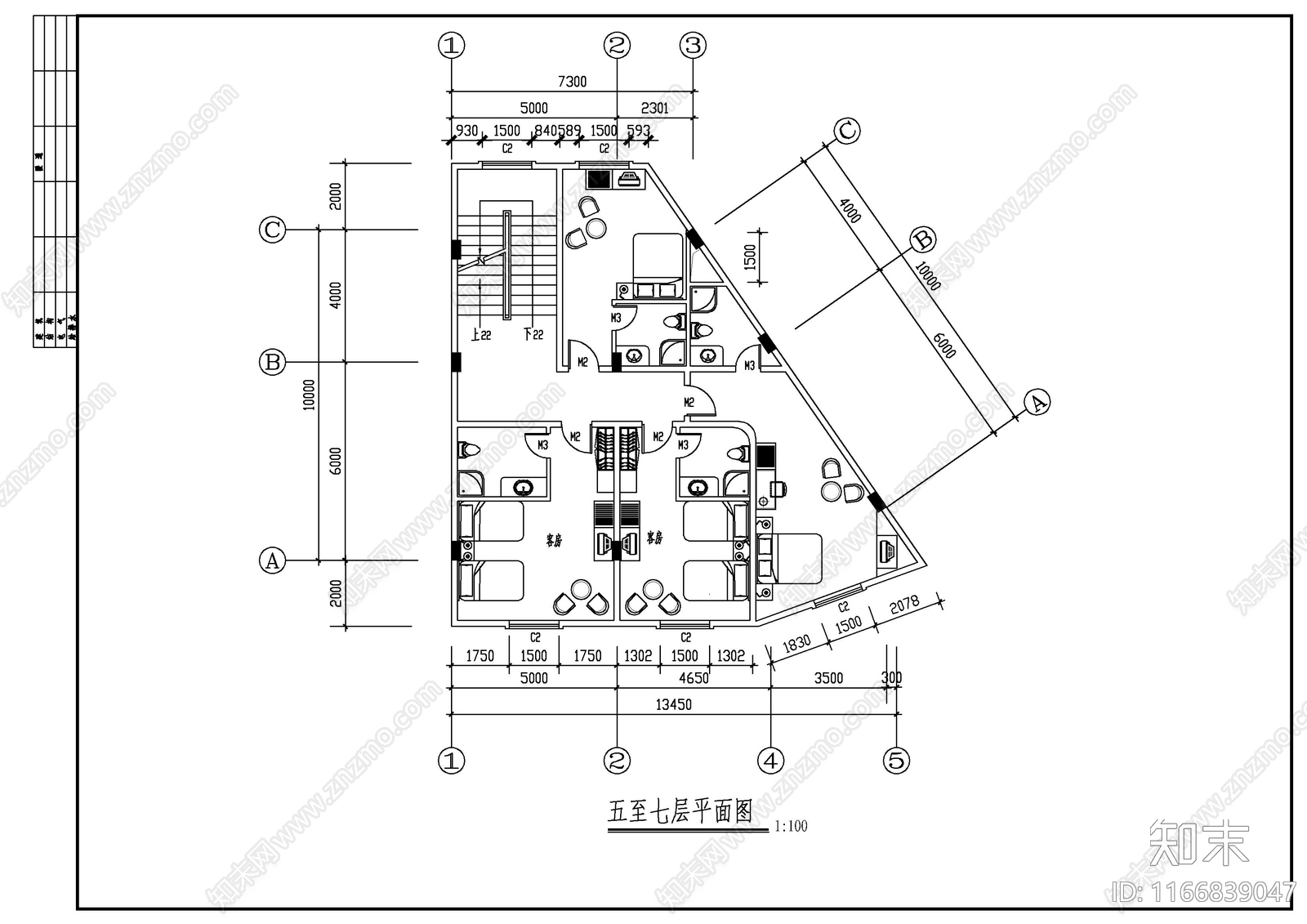 现代民宿建筑施工图下载【ID:1166839047】