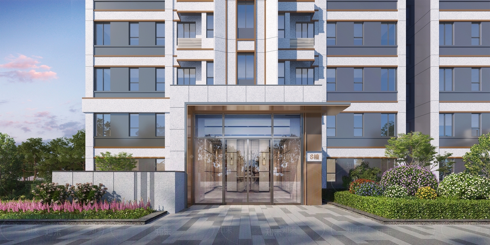 现代小区建筑SU模型下载【ID:1166841283】