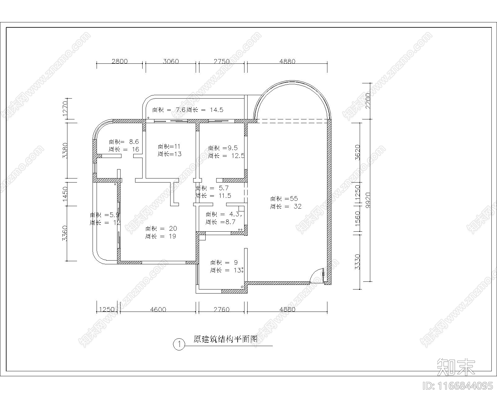 中式整体家装空间cad施工图下载【ID:1166844095】