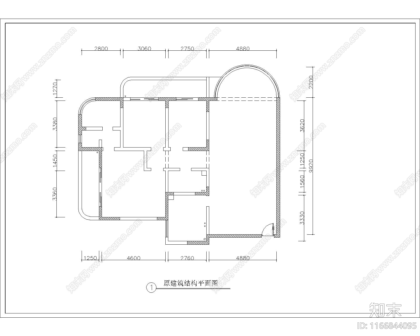 中式整体家装空间cad施工图下载【ID:1166844095】