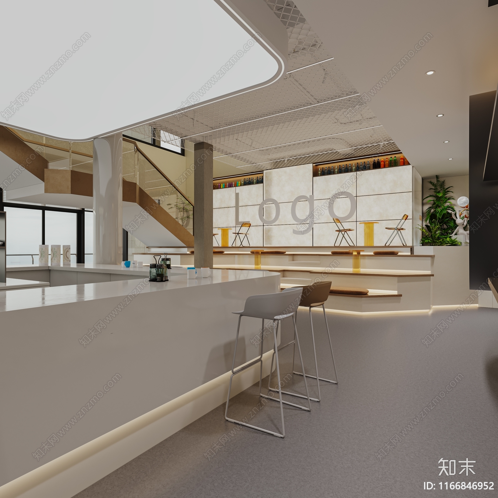 工业简约奶茶店3D模型下载【ID:1166846952】