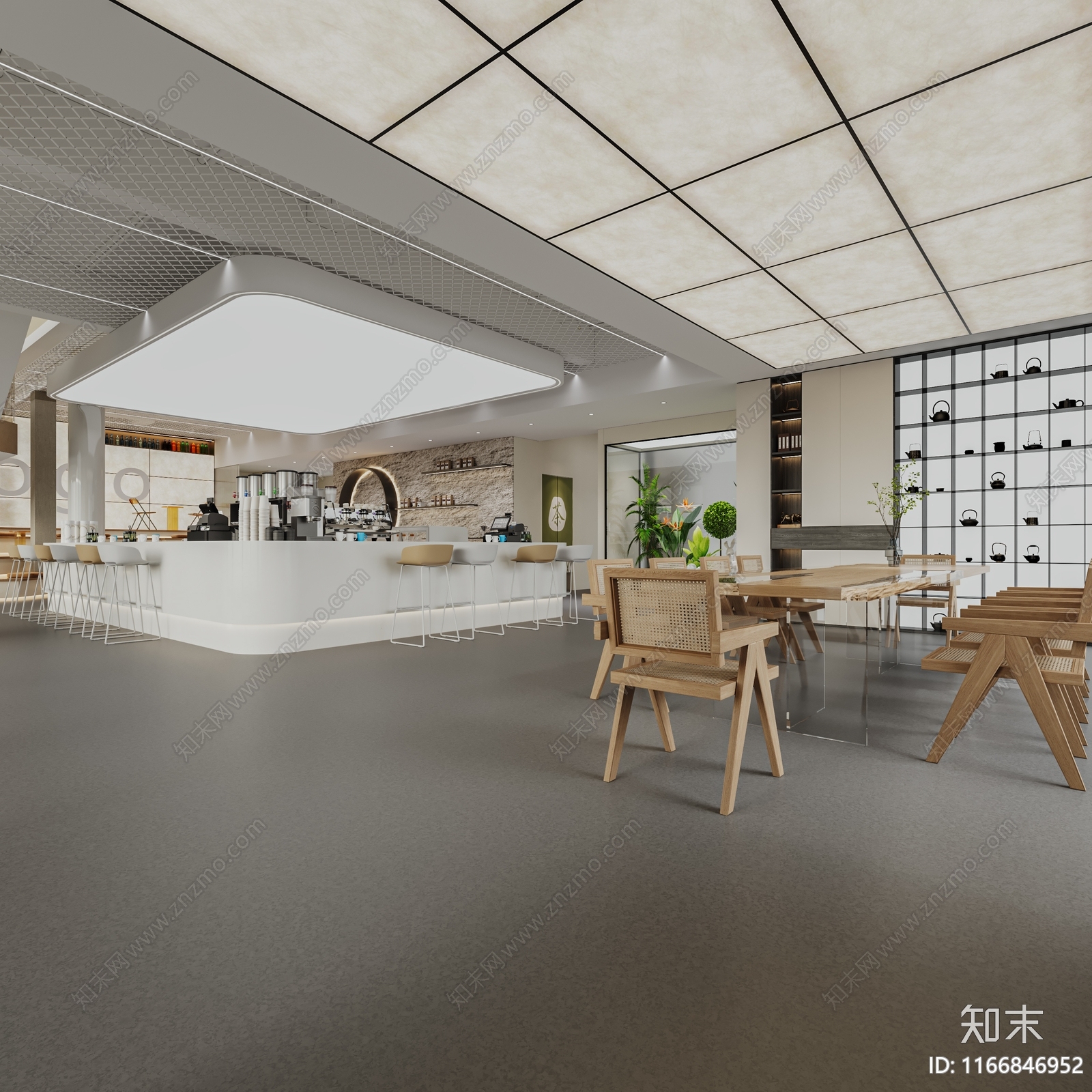 工业简约奶茶店3D模型下载【ID:1166846952】