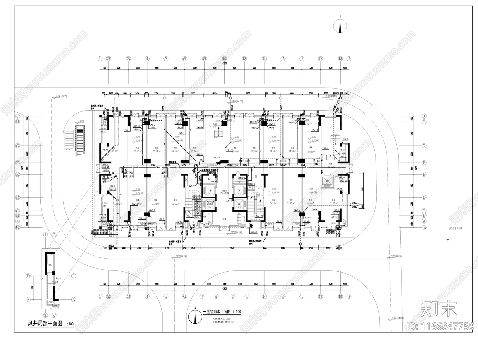 现代给排水图cad施工图下载【ID:1166847759】