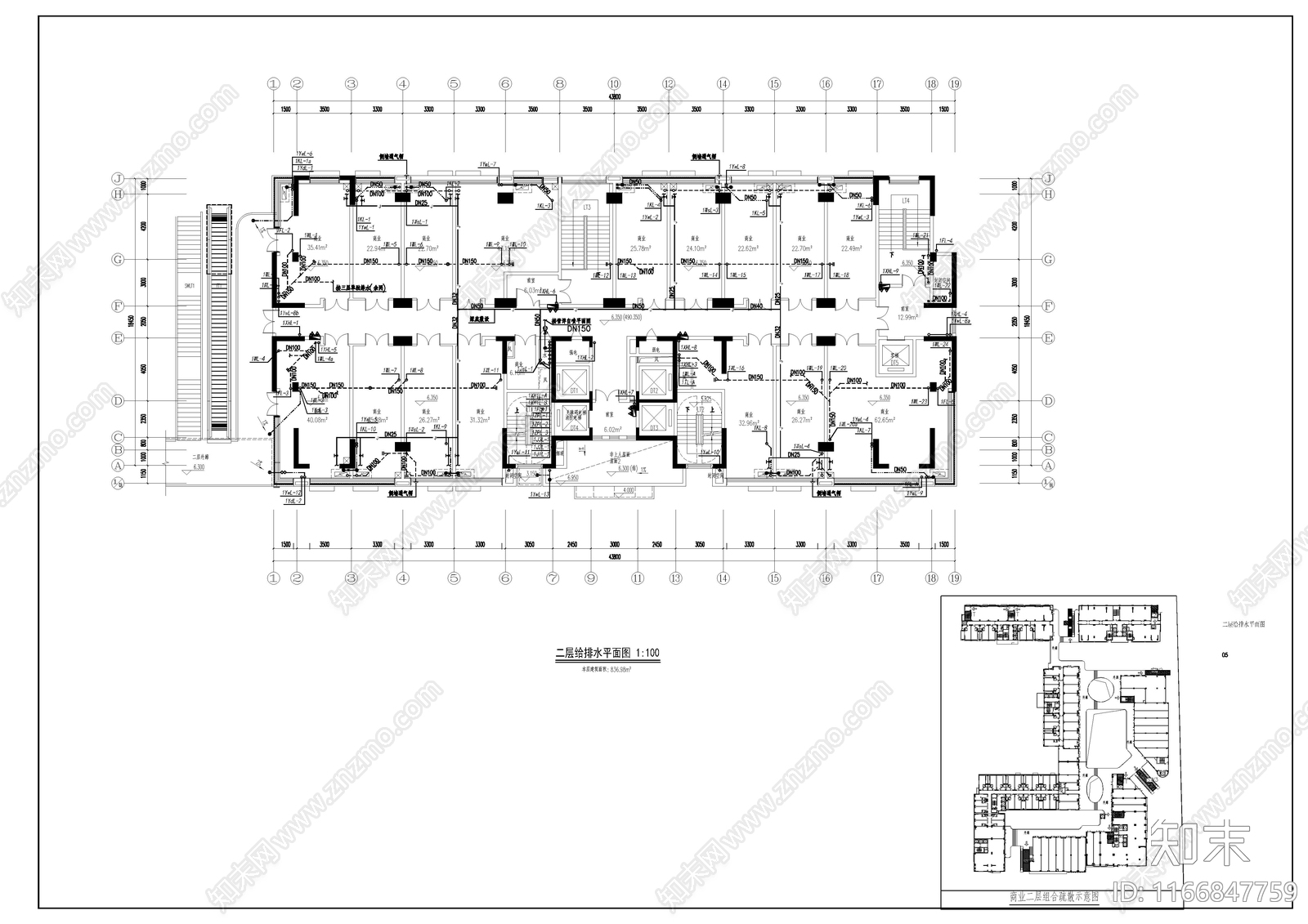 现代给排水图cad施工图下载【ID:1166847759】