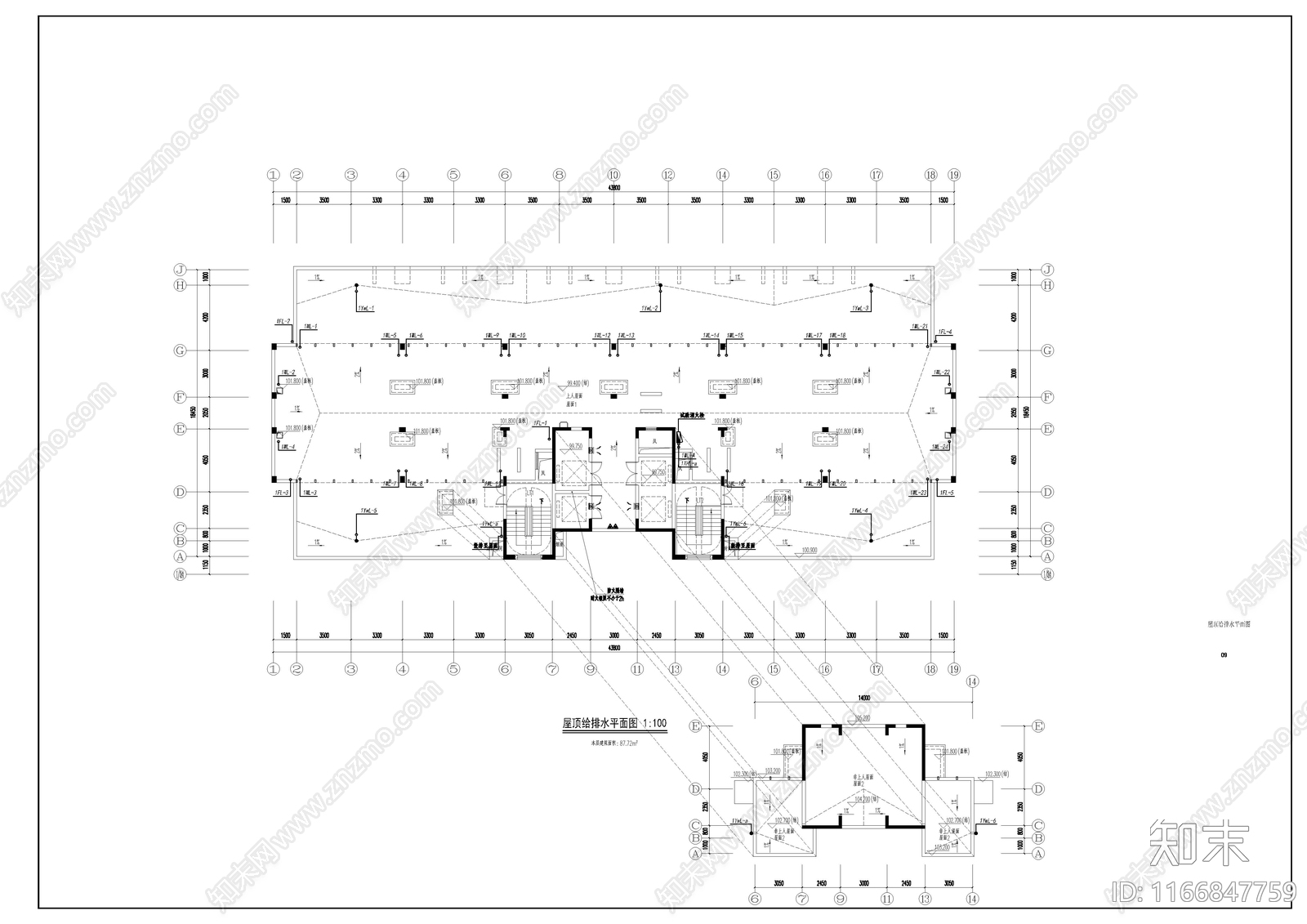 现代给排水图cad施工图下载【ID:1166847759】